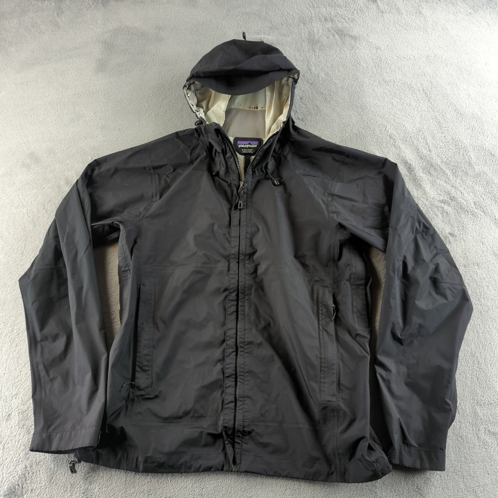 Patagonia Torrentshell Rain Jacket Mens Medium Black Windbreaker Coat Outdoor